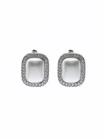 Set Colier + Cercei CLR010 ARGINTIU-ALB | MEI