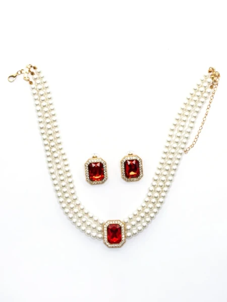 Set Colier + Cercei CLR011 ROSU | MEI
