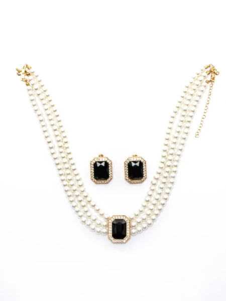 Set Colier + Cercei CLR011 NEGRU | MEI