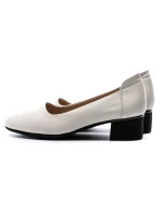 Pantofi cu Toc gros 5261 Crem | Formazione