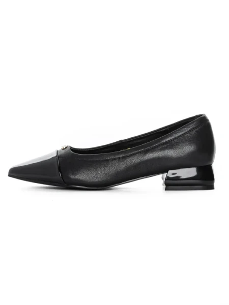 Pantofi cu Toc gros D26-103 Negru | Formazione