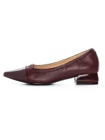 Pantofi cu Toc gros D26-103 Visiniu | Formazione