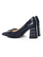 Pantofi cu Toc gros K4321-3667B Albastru Jose Simon