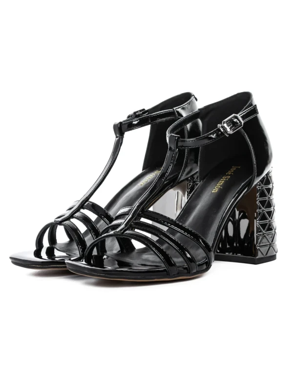 Sandale Dama cu Toc gros K835-02B Negru Jose Simon