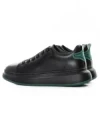 Pantofi Sport Barbati din piele naturala 51191 BLACK-GREEN | ADVANCER