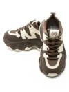 Pantofi Sport Dama din piele naturala 3A532 BROWN-CREAM | ADVANCER