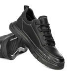 Férfi alkalmi cipő valódi bőrből WM807 Fekete-Fehér | ... » MeiShoes.ro