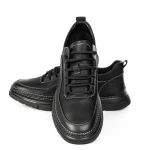 Férfi alkalmi cipő valódi bőrből WM807 Fekete-Fehér | ... » MeiShoes.ro