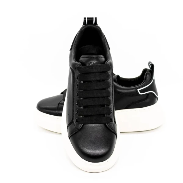 Természetes bőrből készült férfi sportcipő 3221 Fekete... » MeiShoes.ro