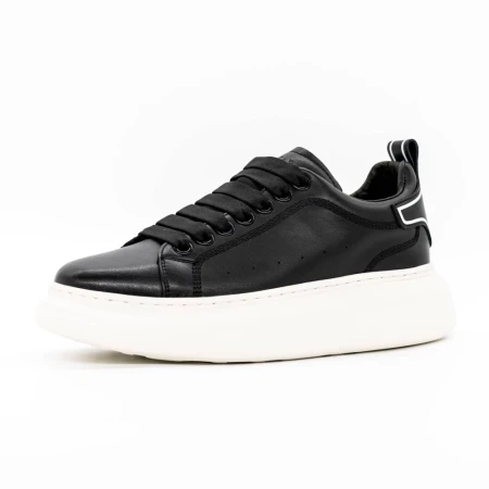 Természetes bőrből készült férfi sportcipő 3221 Fekete... » MeiShoes.ro