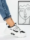 Sneakers Dama 9028 WHITE-BLACK | FASHION