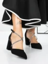 Pantofi cu Toc Gros 2YXD63 BLACK | MEI