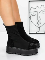Ghete Dama cu Platforma 3AL78 BLACK | MEI