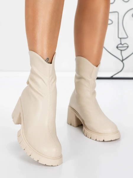 Tavaszi-őszi női csizma 3WL16 Bézs » MeiShoes.ro