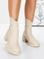 Tavaszi-őszi női csizma 3WL16 Bézs » MeiShoes.ro