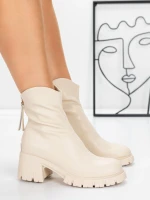 Tavaszi-őszi női csizma 3WL16 Bézs » MeiShoes.ro
