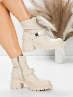 Ghete Dama cu Platforma 57WL8 BEIGE | MEI
