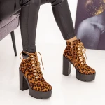 Női bokacsizma sarkú és platform XKK266 Leopard (N25) Mei