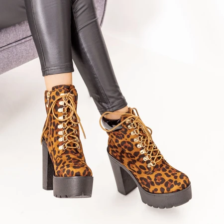 Női bokacsizma sarkú és platform XKK266 Leopard (N25) Mei
