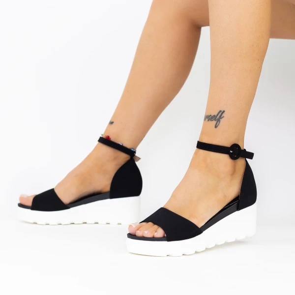 Női platform szandál LM358 Fekete-Fehér » MeiShoes.ro