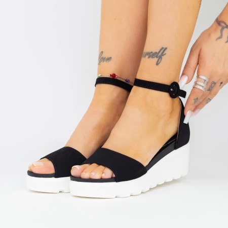 Női platform szandál LM358 Fekete-Fehér » MeiShoes.ro