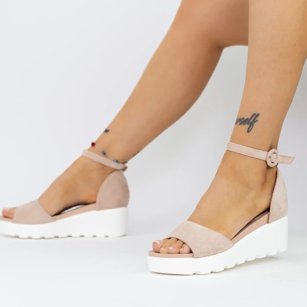 Női platform szandál LM358 Bézs » MeiShoes.ro