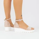 Női platform szandál LM358 Bézs » MeiShoes.ro
