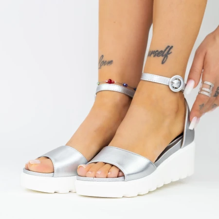 Női platform szandál LM358 Ezüst » MeiShoes.ro