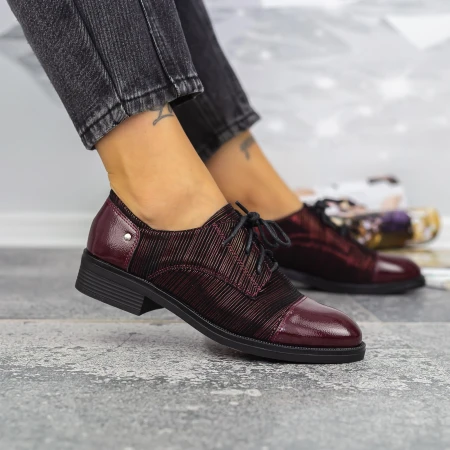 Női alkalmi cipő 2BQ1 Burgundia » MeiShoes.ro