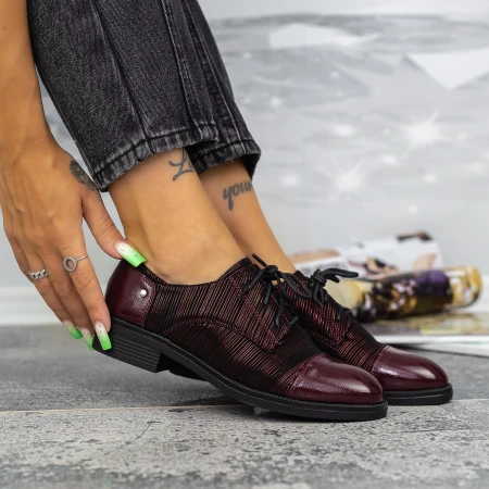 Női alkalmi cipő 2BQ1 Burgundia » MeiShoes.ro