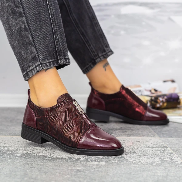 Női alkalmi cipő 2BQ2 Burgundia » MeiShoes.ro