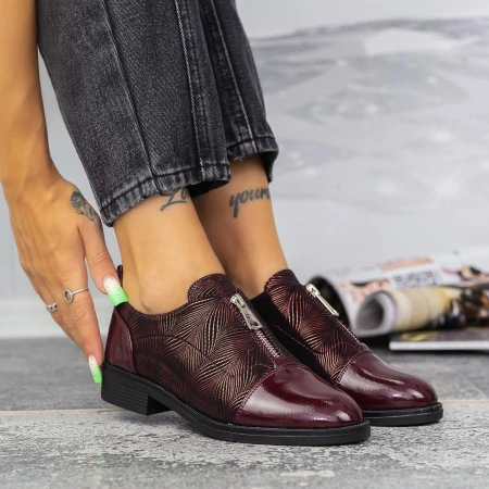 Női alkalmi cipő 2BQ2 Burgundia » MeiShoes.ro