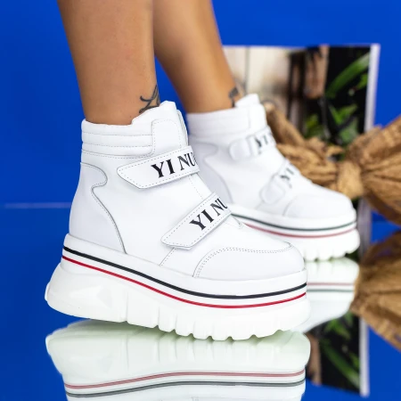 Női sportcipő platformmal 2W252 Fehér » MeiShoes.ro