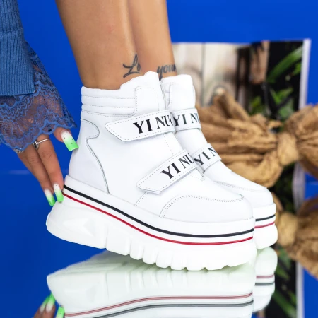 Női sportcipő platformmal 2W252 Fehér » MeiShoes.ro