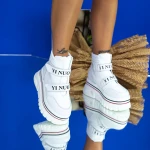 Női sportcipő platformmal 2W252 Fehér » MeiShoes.ro