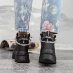 Női sportcipő platformmal 2WL237 Fekete » MeiShoes.ro