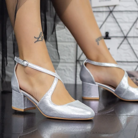 Vastag sarkú cipő 2YXD30 Ezüst » MeiShoes.ro