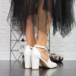 Vastag sarkú cipő 2YXD31 Fehér » MeiShoes.ro