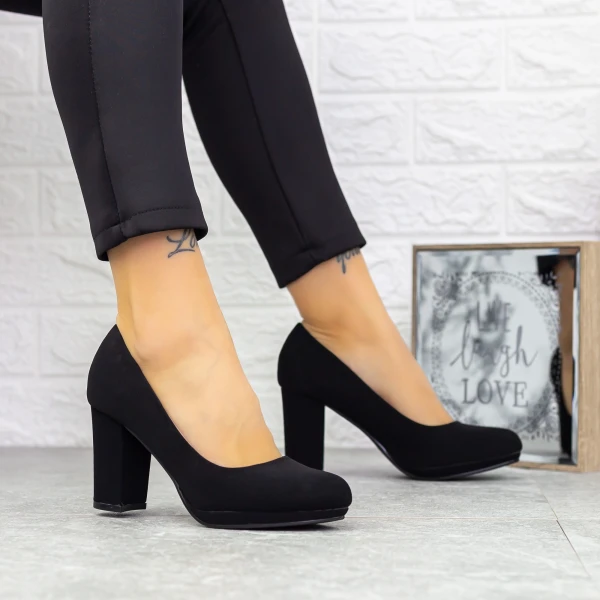 Vastag sarkú cipő 2YXD33 Fekete » MeiShoes.ro