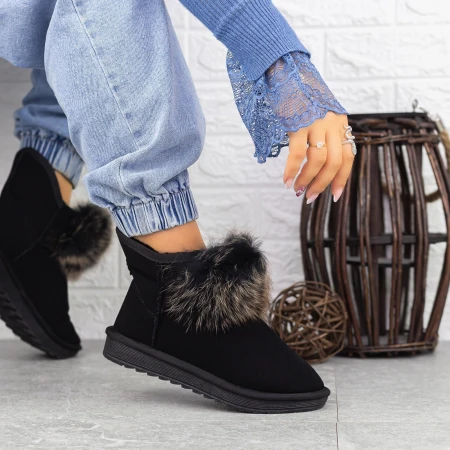 Női bakancs 2N3 Fekete-Világosbarna » MeiShoes.ro