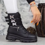 Női bakancs 2MX367 Fekete » MeiShoes.ro