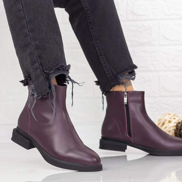 Női bakancs ZJN003 Burgundia » MeiShoes.ro