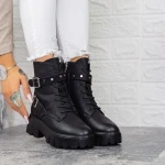 Női platform bakancs 2MX519 Fekete » MeiShoes.ro