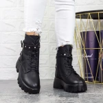 Női platform bakancs 2MX519 Fekete » MeiShoes.ro