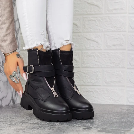 Női platform bakancs 2MX513 Fekete » MeiShoes.ro