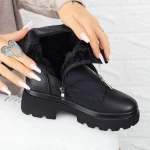 Női platform bakancs 2MX513 Fekete » MeiShoes.ro