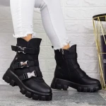 Női platform bakancs 2MX501 Fekete » MeiShoes.ro