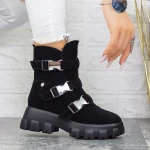 Női platform bakancs 2MX501A Fekete » MeiShoes.ro