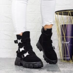 Női platform bakancs 2MX501A Fekete » MeiShoes.ro