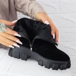 Női platform bakancs 2MX501A Fekete » MeiShoes.ro